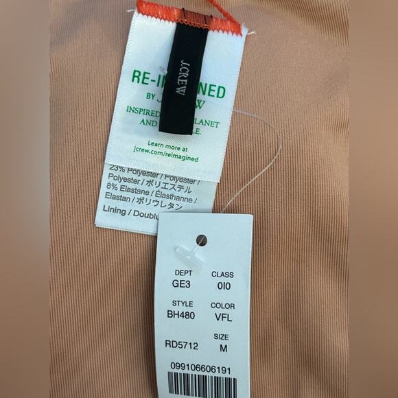 J. Crew NWT Scrunchie Hipster Bikini Swim Bottom Orange Size Medium bh480 - Picture 7 of 10